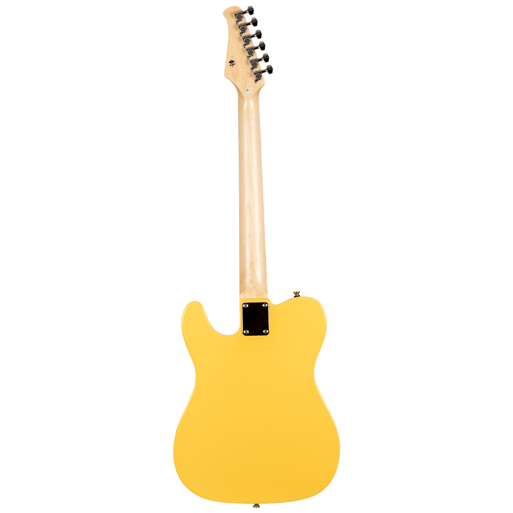 Back view of Voltera VT-300 BTS Butterscotch guitar showing the single-cutaway body and maple neck.